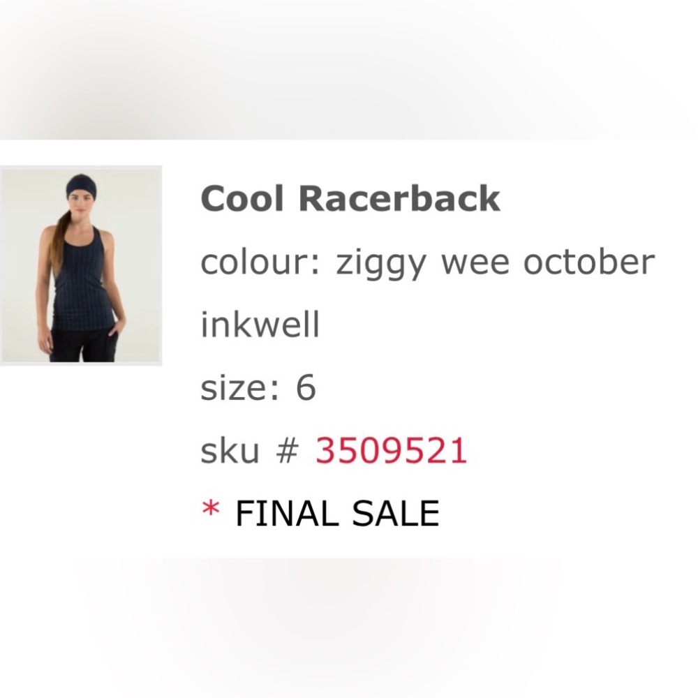 Lululemon Cool Racerback - Picture 7 of 7